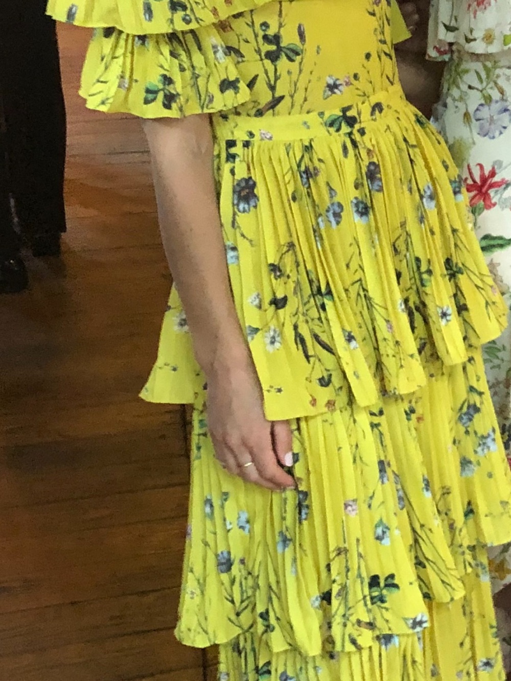 OPT Yellow Floral Women's Dress (XS)